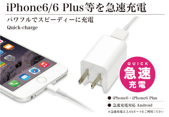 iPhone 6 / iPhone 6 Plusの急速充電に対応充電に対応