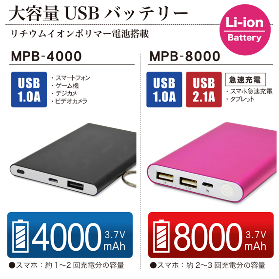 大容量USBバッテリー