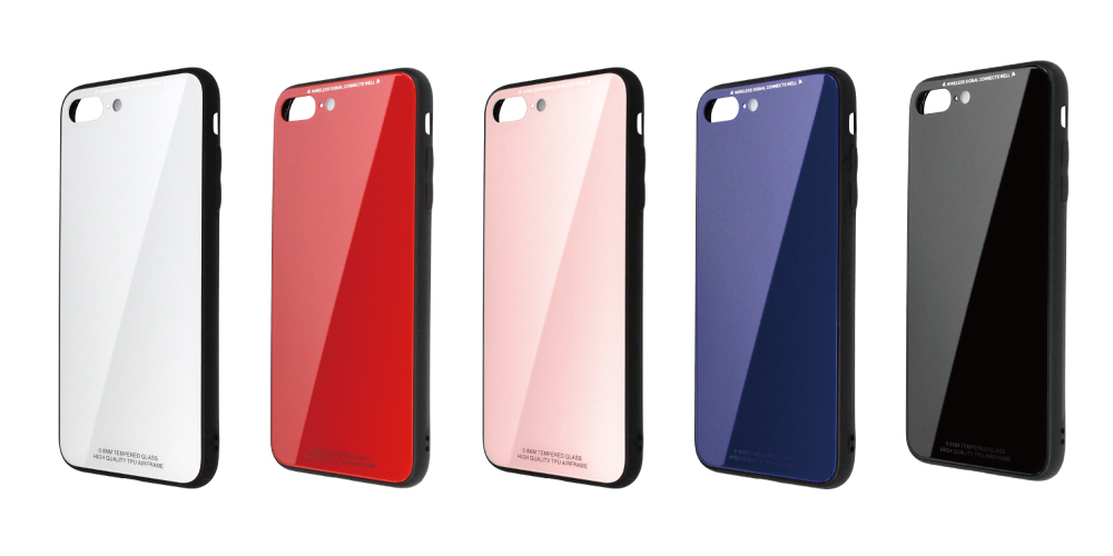 ワイヤレス充電に対応したTPUガラスケース、iPhoneX/8/8Plus用を各5色 