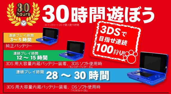 Jtt Online Shop 3ds用大容量内蔵バッテリー 3ds純正バッテリーの4 4倍の大容量 10時間遊べます