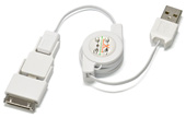 三位一体 USBケーブル ホワイト Lightning/30pin/micro USB
