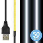 LED 一本線 超極細テープライト 線状の3mm 貼レルヤ USB 50cm 昼光色