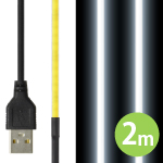 LED 一本線 超極細テープライト 線状の3mm 貼レルヤ USB 2m 昼光色