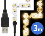 LEDテープライト 貼レルヤ USB（電球色）3m