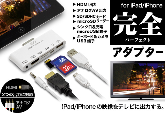 iPad/iPhonep HDMIAVJ[h[_[ SA_v^[