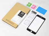 iPhone6 Plus 用 ブルーライトカット 全面 液晶保護ガラス(ブラック)付属品