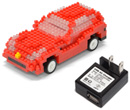 つくラジ!ブロック USB 赤外線 RCカー スポーツ レッド for iPad/iPhone 車ラジコン USB ACアダプター ブラックセット