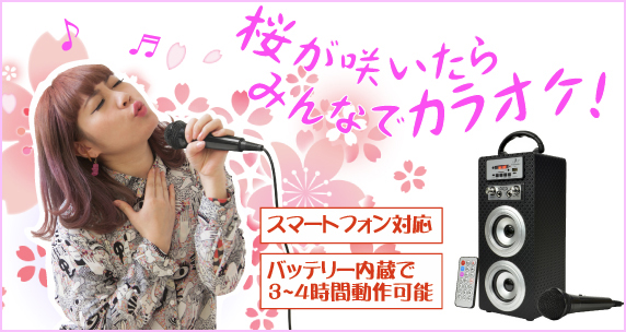 スマホやパソコンに接続して思いっきり歌えるカラオケセット