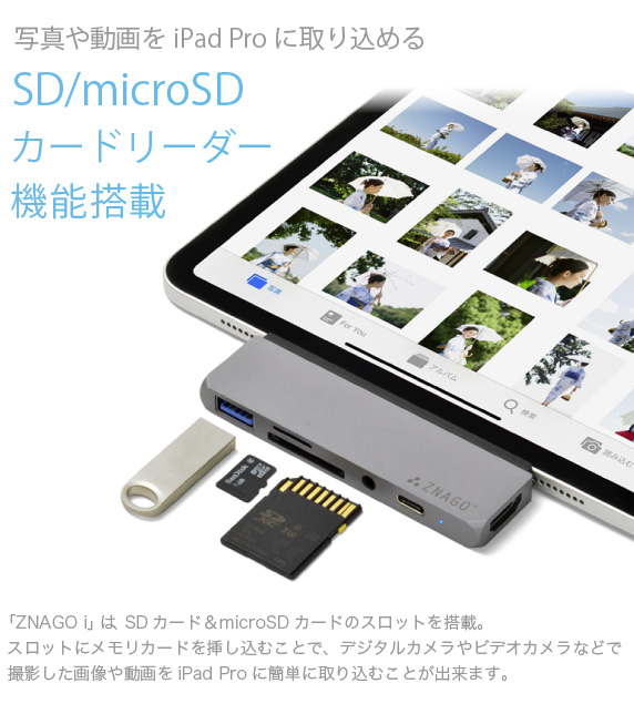ZNAGO i　一体型 USB Type-C マルチ アダプタ