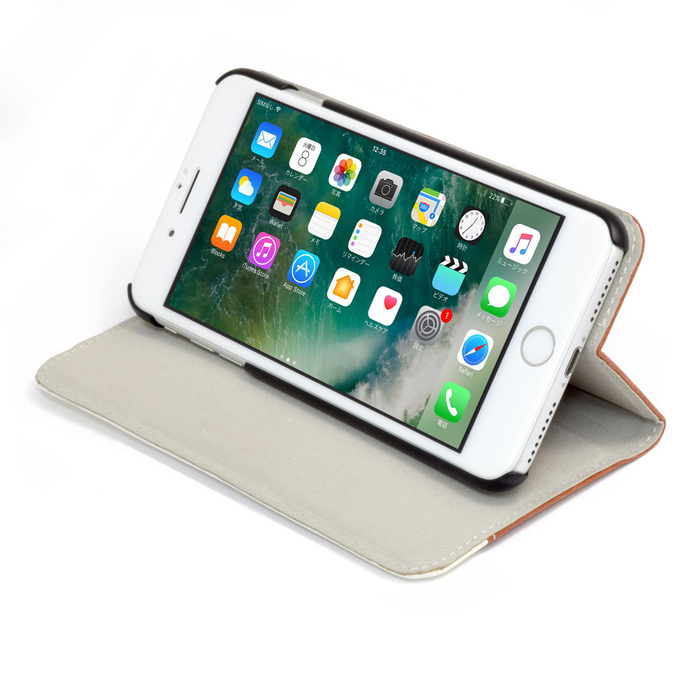 iPhone７　ケース　ブックカバー　新品 iPhone7をしっかりカバーするレザータッチの手帳型ケース