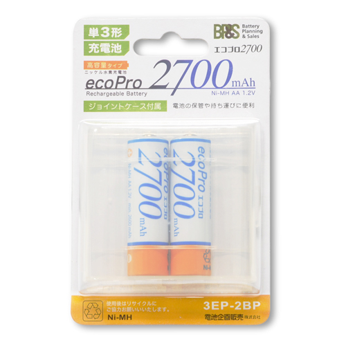 ecoPro 2700 高容量ニッケル水素充電池