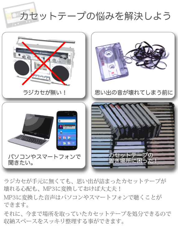 カセットテープの悩みを解決しよう