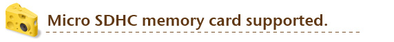 Micro SDHC memory card supported.