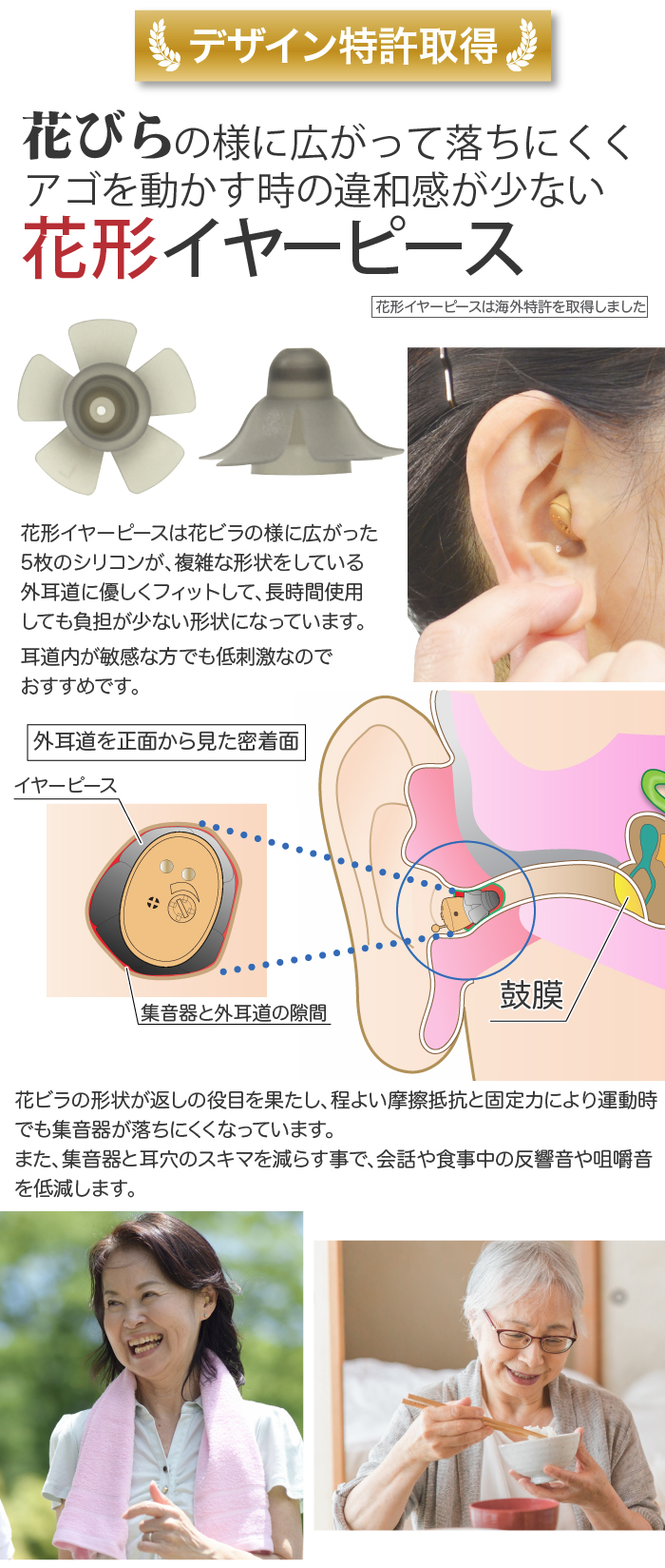USB充電 耳穴型 集音器 福耳 凛