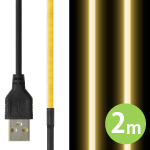 LED 一本線 超極細テープライト 線状の3mm 貼レルヤ USB 2m 電球色