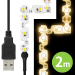 LEDテープライト 貼レルヤ USB（電球色）2m