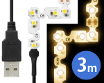 LEDテープライト 貼レルヤ USB(電球色)3m