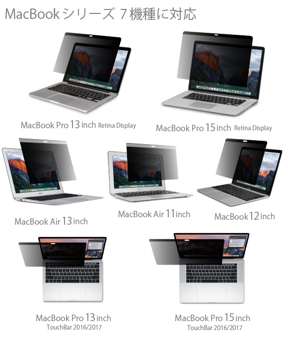 MacBook シリーズ用 のぞき見防止フィルター 磁石っつく Privaucks プライバックス